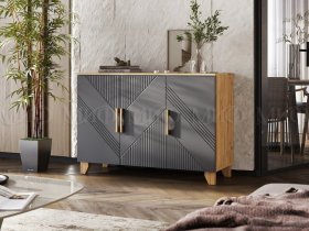 Комод Ирис (дуб крафт/браш графит) в Тогучине - toguchin.mebel-nsk.ru | фото