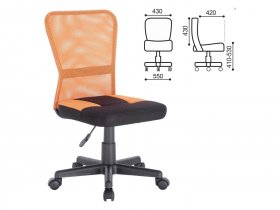 Кресло компактное BRABIX Smart MG-313, без подлокотников, комбинированное, черное/оранжевое в Тогучине - toguchin.mebel-nsk.ru | фото