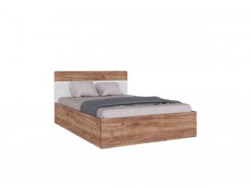 Кровать двухспальная 1,4м Вегас (дуб крафт табачный/дуб крафт белый) в Тогучине - toguchin.mebel-nsk.ru | фото