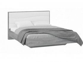Кровать двуспальная 1,6 м «Миранда» Тип 1 (Дуб Гамильтон/Белый глянец) в Тогучине - toguchin.mebel-nsk.ru | фото