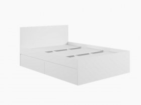 Кровать двуспальная с ящиками 1,4м Мадера-М1400 (белый) в Тогучине - toguchin.mebel-nsk.ru | фото