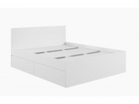 Кровать двуспальная с ящиками 1,6м Мадера-М1600 (белый) в Тогучине - toguchin.mebel-nsk.ru | фото