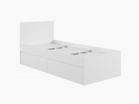 Кровать односпальная с ящиками 0,9м Мадера-М900 (белый) в Тогучине - toguchin.mebel-nsk.ru | фото