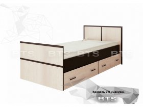 Кровать односпальная с ящиками 0,9м Сакура (BTS) в Тогучине - toguchin.mebel-nsk.ru | фото