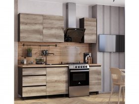 Кухонный гарнитур Энигма 1,6м (венге/дуб каньон) в Тогучине - toguchin.mebel-nsk.ru | фото