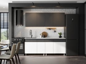 Кухонный гарнитур София (2,0м) (бланж/графит матовый) в Тогучине - toguchin.mebel-nsk.ru | фото