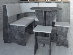 Кухонный уголок Лотос  (цемент темный к/з White) в Тогучине - toguchin.mebel-nsk.ru | фото