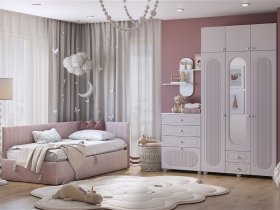 Модульная детская Милана (белое дерево/сакура) в Тогучине - toguchin.mebel-nsk.ru | фото