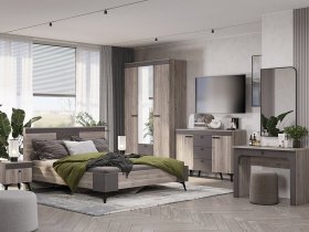 Модульная спальня Кассандра (дуб смоки/MF14) в Тогучине - toguchin.mebel-nsk.ru | фото