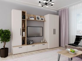 Модульная стенка Верона (сатин/дуб крафт серый) в Тогучине - toguchin.mebel-nsk.ru | фото