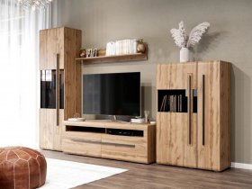 Модульная стенка Ницца (дуб вотан) в Тогучине - toguchin.mebel-nsk.ru | фото