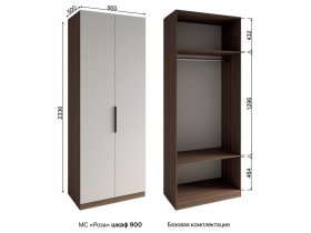 Шкаф 900 Роза (орех франклин карамельный/бежевый скин) в Тогучине - toguchin.mebel-nsk.ru | фото