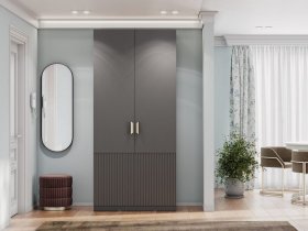 Шкаф двухстворчатый Эккервуд (Нью) (графит) в Тогучине - toguchin.mebel-nsk.ru | фото