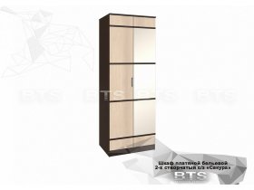 Шкаф двухстворчатый с зеркалом платяной-бельевой Сакура (BTS) в Тогучине - toguchin.mebel-nsk.ru | фото