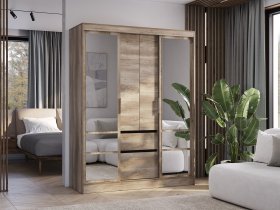 Шкаф-купе ШКК-06 Энигма (венге/дуб каньон) в Тогучине - toguchin.mebel-nsk.ru | фото