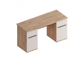 Стол письменный 2-х тумбовый Сицилия (дуб альпийский/тефия) в Тогучине - toguchin.mebel-nsk.ru | фото