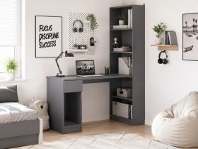 Стол письменный угловой «Лайт» 10.01 (темно-серый) в Тогучине - toguchin.mebel-nsk.ru | фото