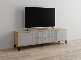 Тумба под ТВ Парус-10 (дуб крафт серый/серый) в Тогучине - toguchin.mebel-nsk.ru | фото
