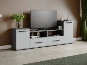 Тумба под ТВ Парус-2 (графит серый/серый камень) в Тогучине - toguchin.mebel-nsk.ru | фото