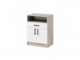 Тумба ТБ-1 Вега (дуб крафт серый/белый) в Тогучине - toguchin.mebel-nsk.ru | фото